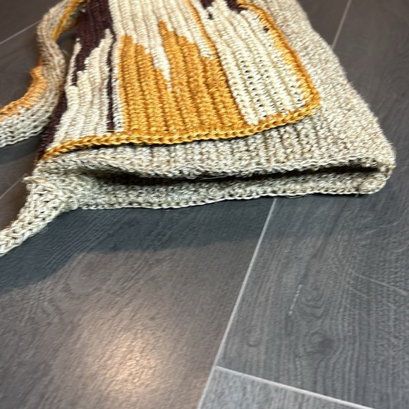 Artisan Multicoloured Neutral Crochet Messenger Cross Body Bag Women - Picture 8 of 16